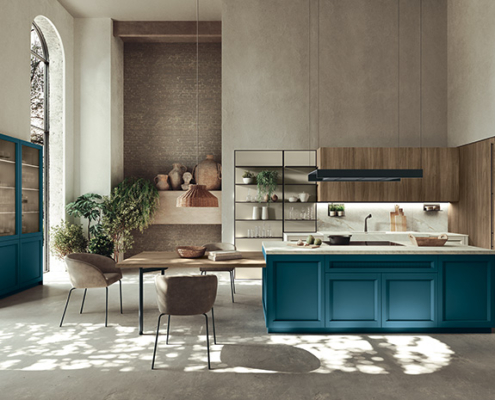 Világos színvilágú olasz konyhabútor harmonikus térben Időtálló világos színek prémium olasz konyhákban