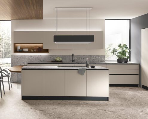 Modern olasz konyhabútor letisztult, prémium enteriőrben Modern olasz konyhabútor időtálló, letisztult térben