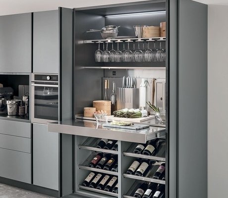 Praktikus tárolórendszerek a Stosa modern konyhákban Stosa olasz konyhabútor tárolórendszerek